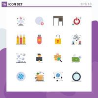 16 Creative Icons Modern Signs and Symbols of switch on ui off office Editable Pack of Creative Vector Design Elements