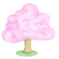 arbre aquarelle rose png