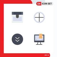 4 Thematic Vector Flat Icons and Editable Symbols of chest circle army soldier download Editable Vector Design Elements