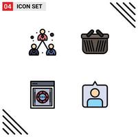 Universal Icon Symbols Group of 4 Modern Filledline Flat Colors of business internet modern ecommerce safe box Editable Vector Design Elements