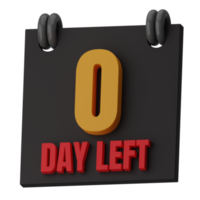 0 Day Left 3D Illustration png