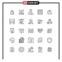 Set of 25 Vector Lines on Grid for map file ceremony web page Editable Vector Design Elements