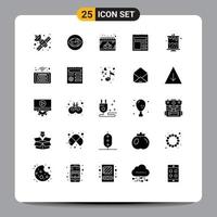 25 iconos creativos signos y símbolos modernos del documento de realidad básica del banco enmascaran elementos de diseño vectorial editables vector