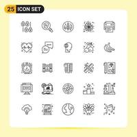 Modern Set of 25 Lines Pictograph of health printing ruler print web Editable Vector Design Elements