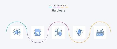 paquete de iconos de hardware azul 5 que incluye . enchufe. ratón. enchufe. registro vector