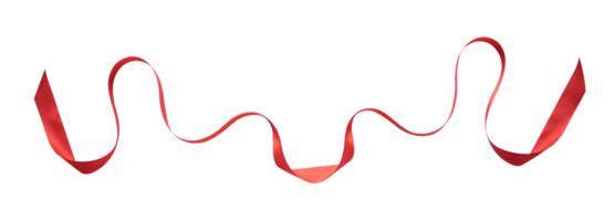 Abstract wavy red ribbon isolated png