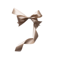 Cute golden bow ribbon for gift ornament isolated png