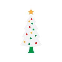 minimalism christmas tree icon with star vector