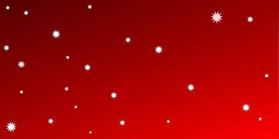 Red glow background with white dots as stars or snowflakes. vector