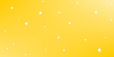 Bright yellow glow background with white dots as stars or snowflakes. vector