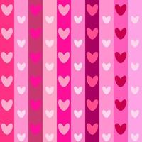 Pink colors tones of hearts in long box stripes. Abstract seamless rectangle box pattern. Valentine, girl, wedding, love, wrapping paper concepts. vector