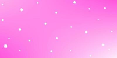 Pink glow background with white dots as stars or snowflakes. vector
