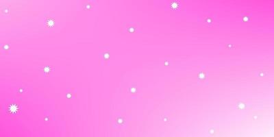 Pink glow background with white dots as stars or snowflakes. vector