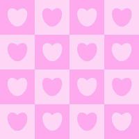 Seamless checkered box pattedern with pink tone color of the heart. Abstract geometric background. vector