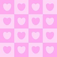 Seamless checkered box pattedern with pink tone color of the heart. Abstract geometric background. vector