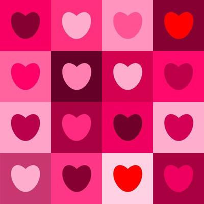 Seamless pink and red tone background with hearts
