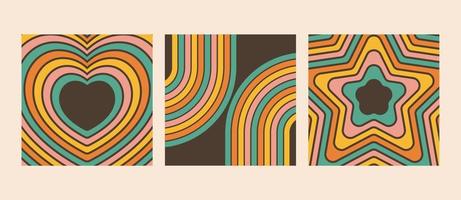 Retro rainbow striped background with copy space. Abstract groovy design in  doodle style. Vector square template for cover, social media post, banner  or poster 26395735 Vector Art at Vecteezy