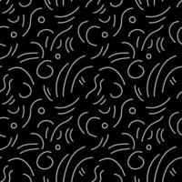 Fun seamless line doodle pattern. Hand drawn abstract squiggle style. Black and white background for children or trendy design. Simple scribble wallpaper print. vector