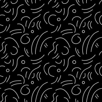 Fun seamless line doodle pattern. Hand drawn abstract squiggle style. Black and white background for children or trendy design. Simple scribble wallpaper print.