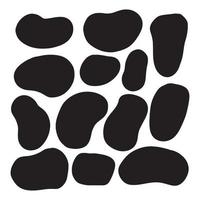Random blob shapes. Set of abstract liquid shape. Organic black blobs irregular form. Simple water forms illustration. vector