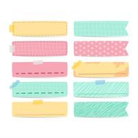 Cute Kawaii note label banner or washi tape or bookmark office girly element vector