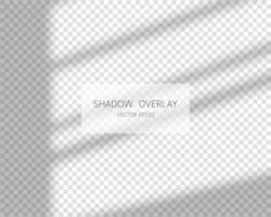 Shadow overlay effect. Natural shadows from window isolated on transparent background. Vector illustration.