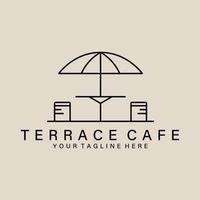 Terrace cafe art logo, icon and symbol, vector illustration design