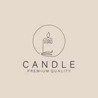 Candle line art logo, icon and symbol, vector illustration design