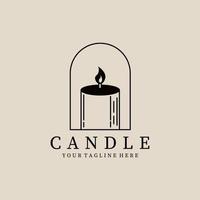 Candle line art logo, icon and symbol, vector illustration design