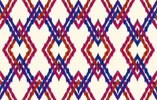 Scottish argyle fabric ikat patterns. Red blue color on cream background. Geometric vintage retro style. Ethnic fabric ikat seamless pattern. Minimal folk ikat print vector for backdrop cloth textile.