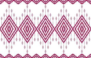 elegante línea roja color ikat patrones sin fisuras sobre fondo blanco. patrón de tela ikat con motivos tribales étnicos geométricos. diseño vectorial de impresión popular asiática para textiles de ropa de textura. estilo retro de la vendimia. vector