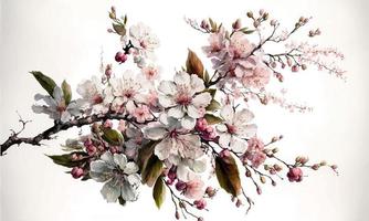 Floral with cherry blossoms in full bloom vector