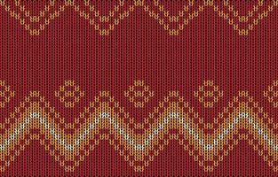 Brick red color knitting textile pattern. Abstract geometric line fabric seamless graphic stripes drawing knit patterns clothing background. Modern retro design line graphic embroidery style. Vector