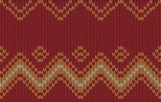 Brick red color knitting textile pattern. Abstract geometric line fabric seamless graphic stripes drawing knit patterns clothing background. Modern retro design line graphic embroidery style. Vector