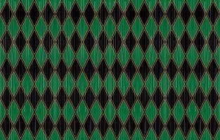 patrón étnico ikat. Argyle fondo de color verde oscuro y negro. tejido tradicional en pavo tribal africano indio asiático. estilo de bordado de ilustración de vector de textil de tela geométrica étnica.