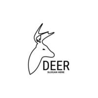 Vector minimalist head deer logo design template illustration