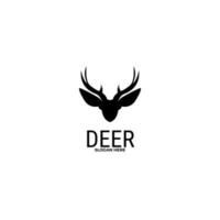 Vector minimalist head deer logo design template illustration