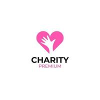 Flat love hand charity give help for humanity concept design illustration vector