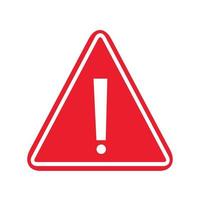 A triangular warning symbol with an exclamation mark. Vector illustration.