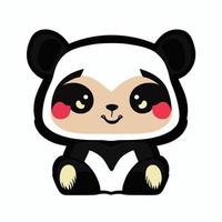 Cute Smiling Mini Panda vector