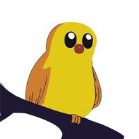 Cute Yellow Bird In Tree vector