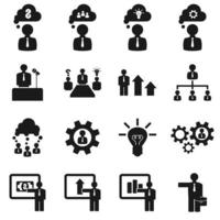 Set of icons on a theme user. A vector illustration