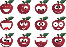 Ridiculous expressions of the person of vegetables and fruit vector