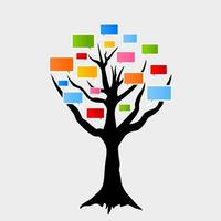 Speaking tree on a white background. A vector illustration