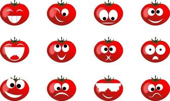 Ridiculous expressions of the person of vegetables and fruit vector