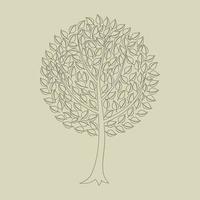 Tree with a roundish crone. A vector illustration