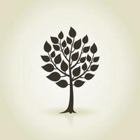 Tree with a roundish crone. A vector illustration