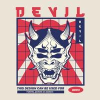 Oni japanese devil mask, Vector illustration