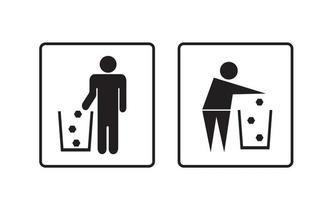 Flat icon man throw garbage in its place. Vector Illustration