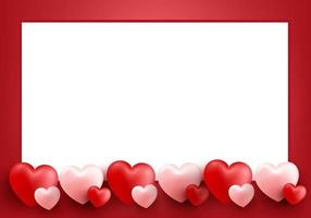 Valentines day background in red color with love hearth and text bubble. Vector illustration. Perfect for wallpaper, flyers, invitation, posters, brochure, banners.